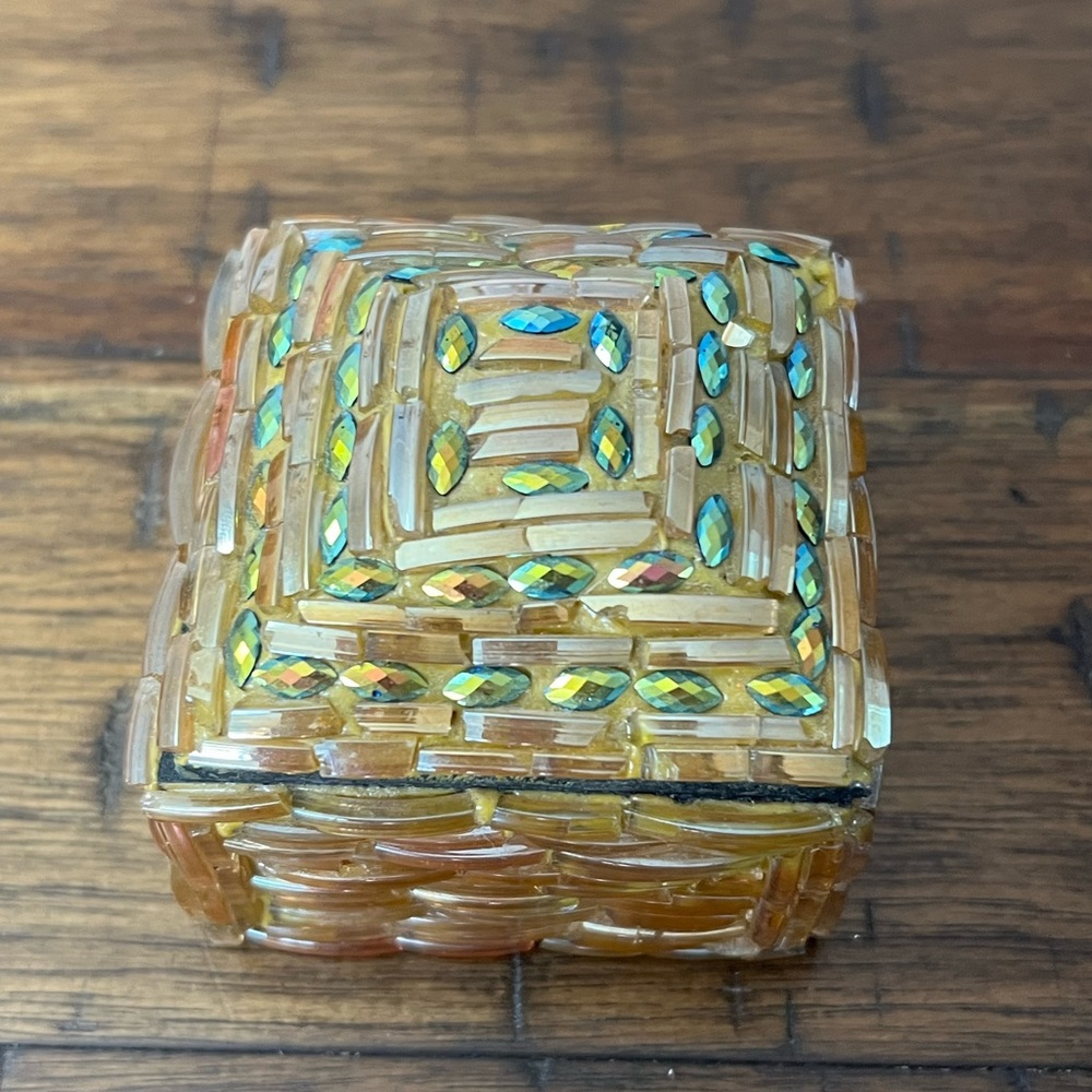 Bombay Square Beaded Trinket Box